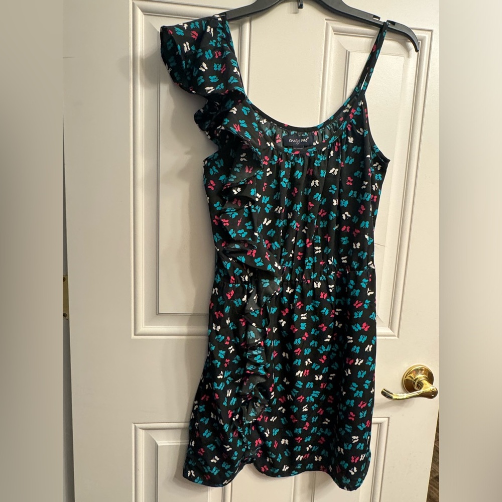 Cute one-shoulder ruffle butterfly dress